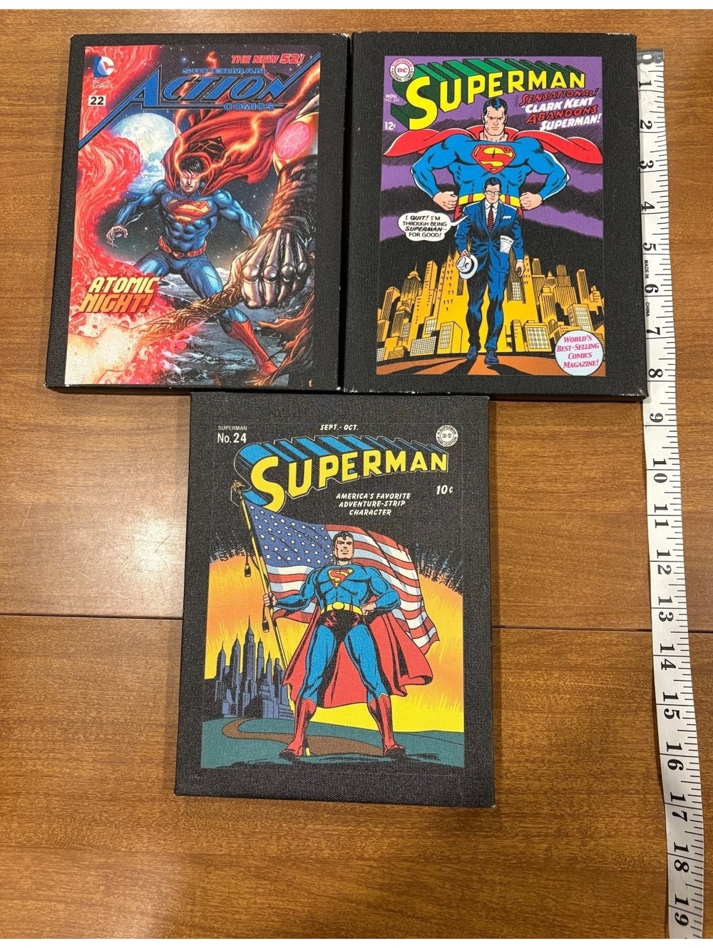 Set of 3 Framed Superman and Action Comics Covers Art Prints